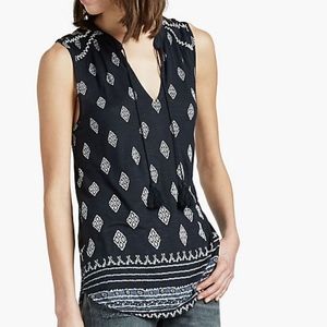 Lucky Brand Diamond Printed Shell Top XS